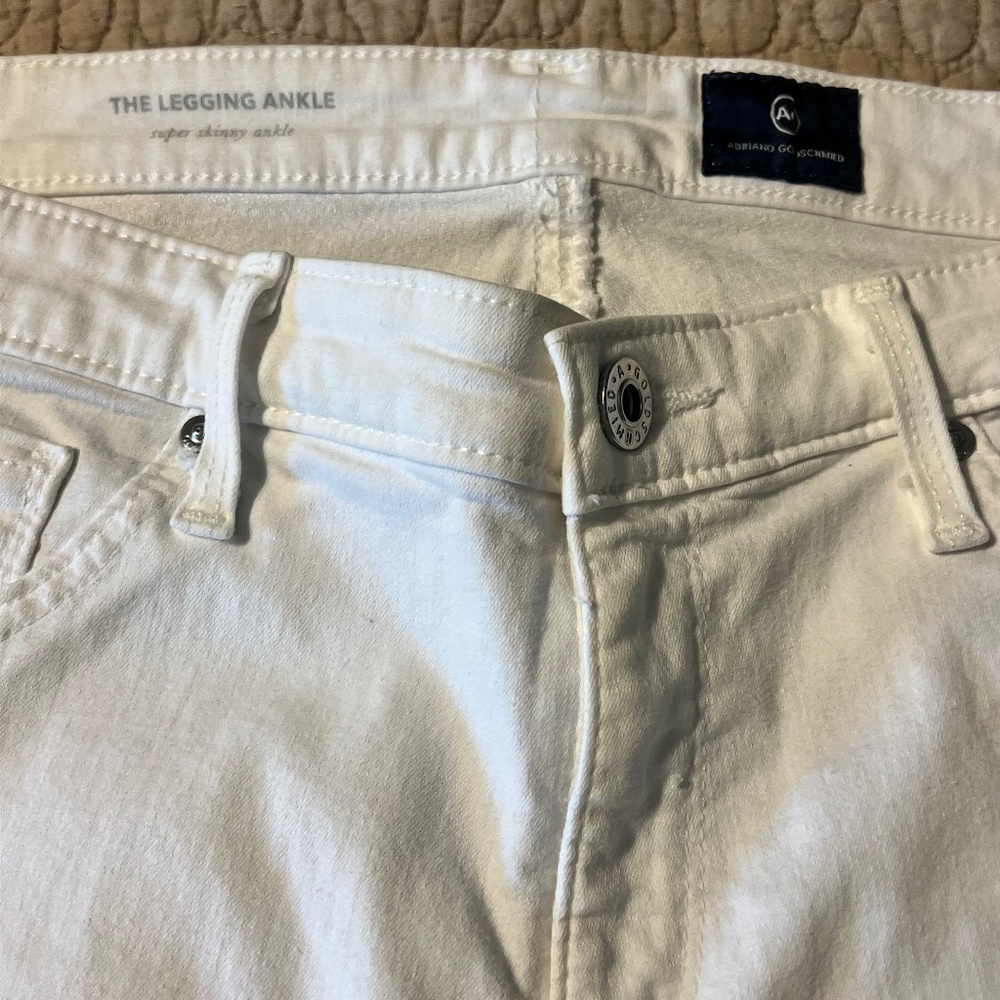 ladies white legging ankle by AG